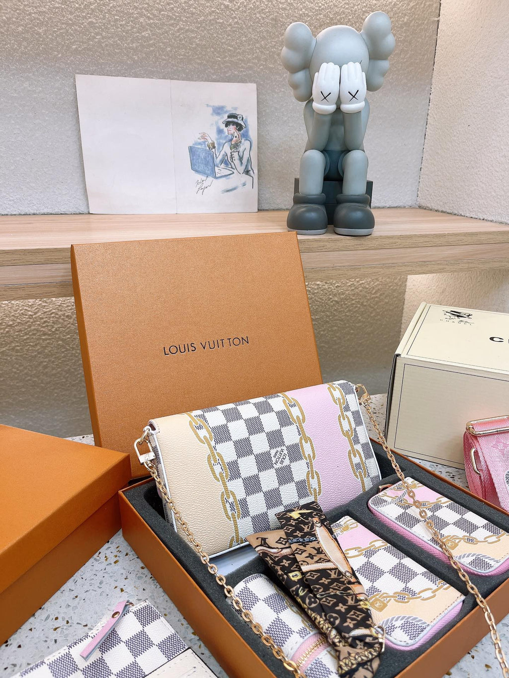 LV/ルイ・ヴィトン レディース ポシェット フェリシー 取り外し可能メタルチェーンバッグ