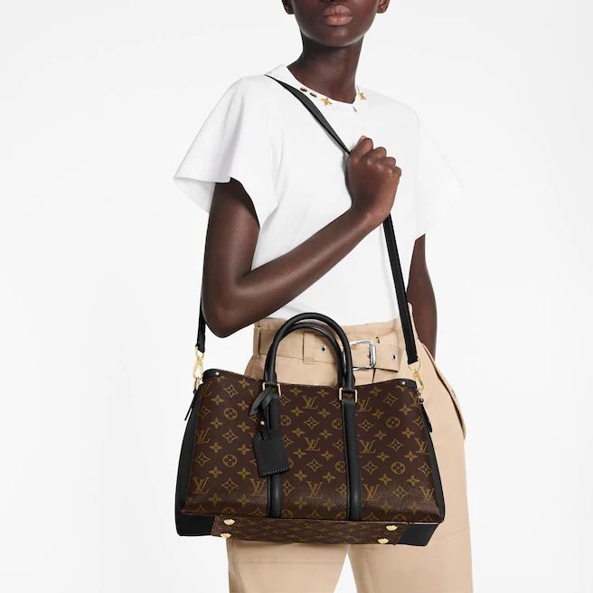 LV  Soufflot MMソフトモノグラムキャンバスハンドバッグ